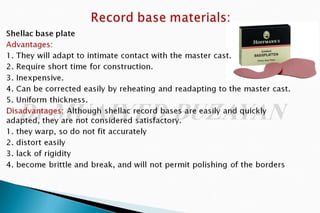 The occlusal rims and record