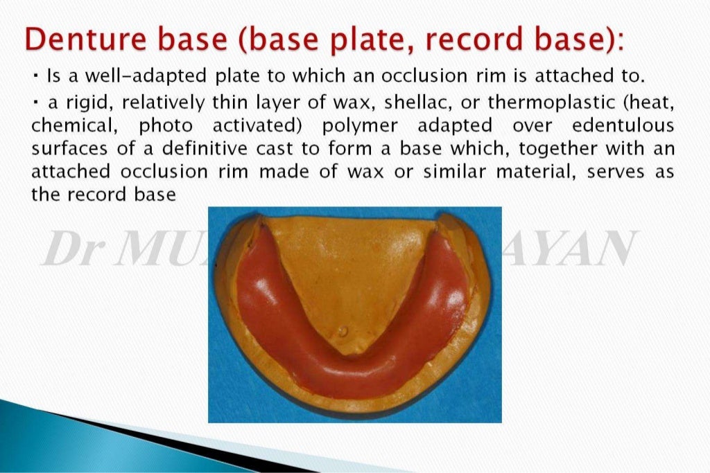 The occlusal rims and record