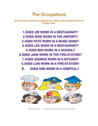 The occupations 4th grade