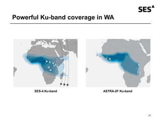 Powerful Ku-band coverage in WA
21
ASTRA-2F Ku-bandSES-4 Ku-band
 