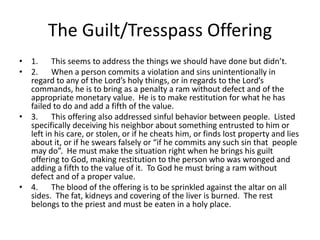 Trespass Offering The Old Testament Sacrifices | PPTX