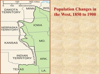 Population Changes in
the West, 1850 to 1900
 