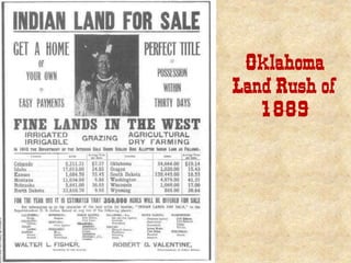 Oklahoma
Land Rush of
1889
 