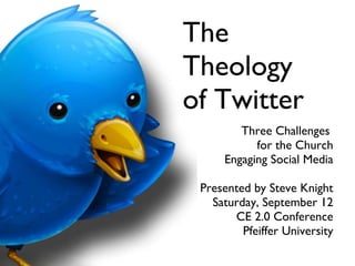 The Theology  of Twitter ,[object Object],[object Object],[object Object],[object Object]
