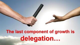 The last component of growth is
delegation…
 