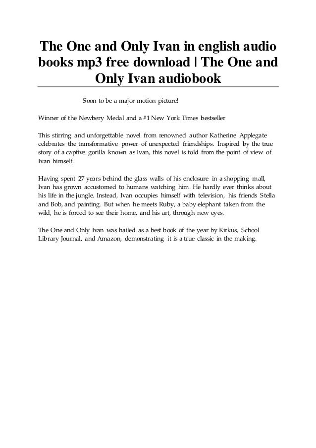 The One And Only Ivan In English Audio Books Mp3 Free Download The
