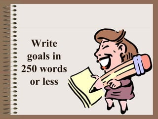 Write 
goals in 
250 words 
or less 
 
