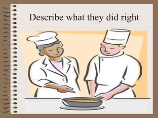 Describe what they did right 
 