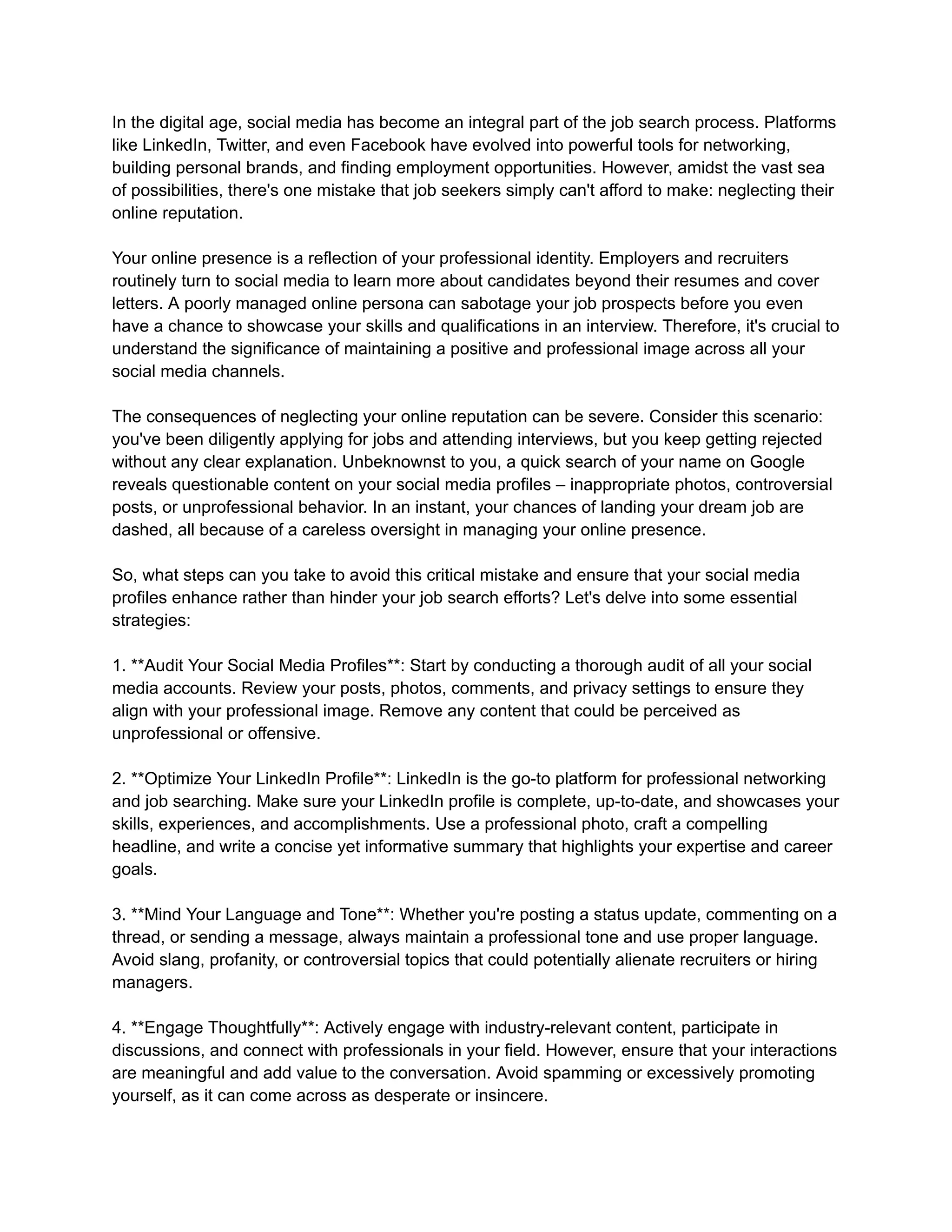 The One Mistake You Can't Afford to Make While Job Searching on Social