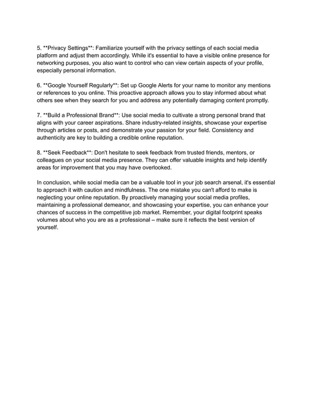 The One Mistake You Can't Afford to Make While Job Searching on Social