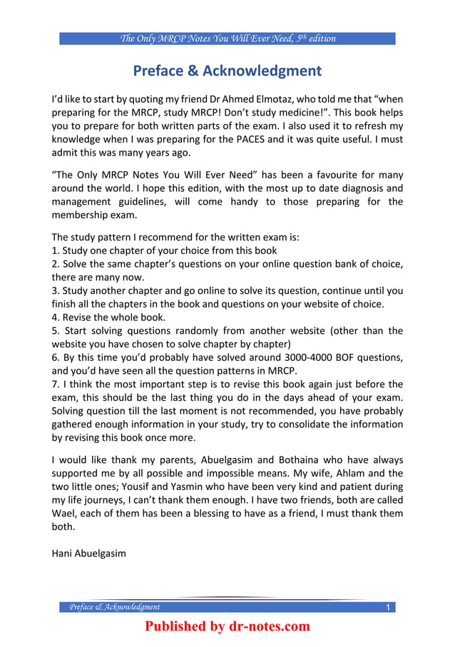 The Only MRCP Notes You Will Ever Need 5th Edition | PDF | Educational ...