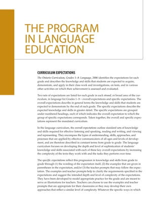 The ontario language curriculum | PDF
