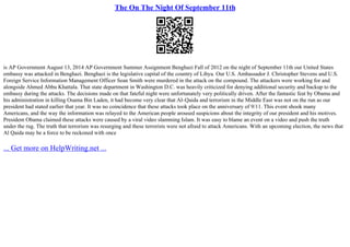 The On The Night Of September 11Th | PPT