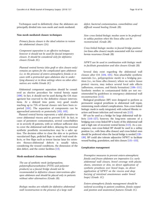 The open abdomen in trauma and non-trauma patients WSES guidelines ...