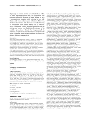 The open abdomen in trauma and non-trauma patients WSES guidelines ...