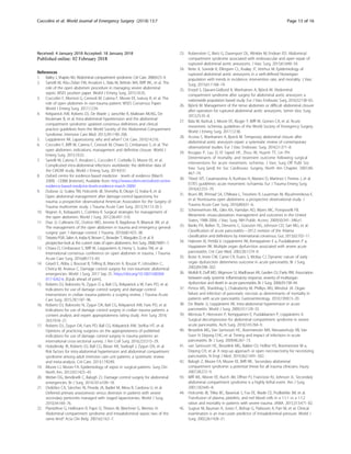The open abdomen in trauma and non-trauma patients WSES guidelines ...
