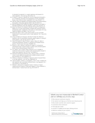 The open abdomen in trauma and non-trauma patients WSES guidelines ...