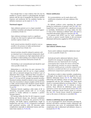 The open abdomen in trauma and non-trauma patients WSES guidelines ...