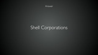 Shell Corporations
Answer
 