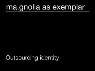 ma.gnolia as exemplar




Outsourcing identity
 