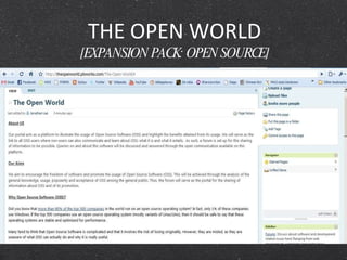 THE OPEN WORLD [EXPANSION PACK: OPEN SOURCE] 
