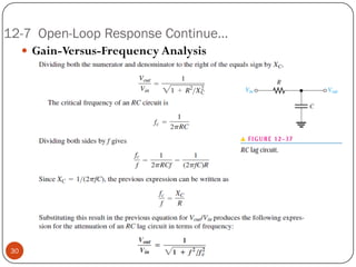 12-7 Open-Loop Response Continue… 
Gain-Versus-FrequencyAnalysis 
30  