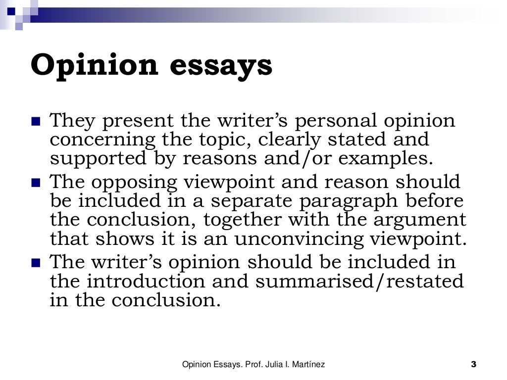 definition for opinion essay