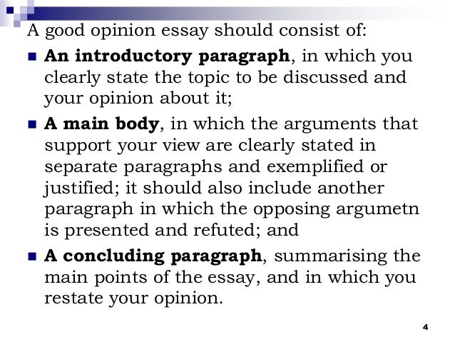 how to write a opinion essay example