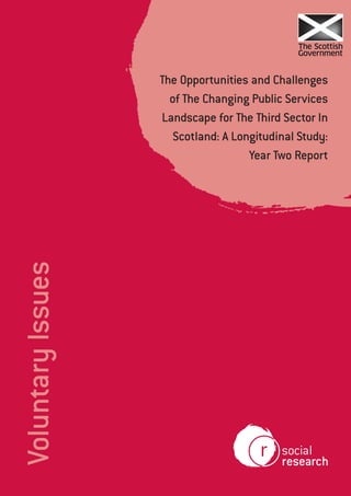 The Opportunities and Challenges
                     of The Changing Public Services
                   Landscape for The Third Sector In
                      Scotland: A Longitudinal Study:
                                     Year Two Report
Voluntary Issues
 