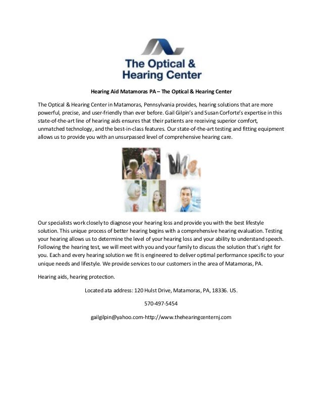 Hearing Aid Matamoras PA The Optical & Hearing Center