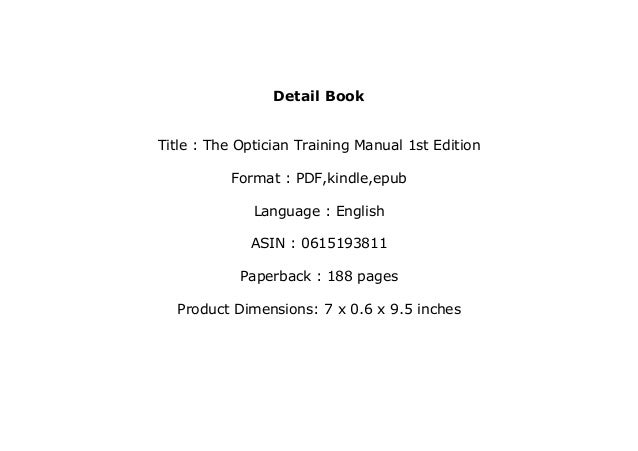 textbook library$@@ The Optician Training Manual 1st Edition *online_…