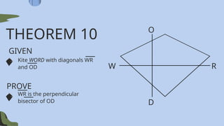 theorem 10 and thereom eleven of a kite math | PPTX