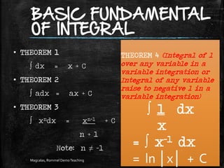 Basic Integral Ln Theorem 4 of basic fundamental of integral | PDF