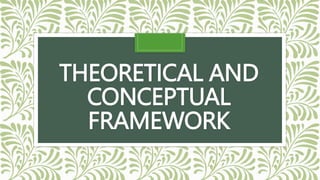 THEORETICAL AND
CONCEPTUAL
FRAMEWORK
 