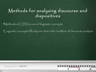 Theoretical and methodological aspects of focauldian critical discourse ...