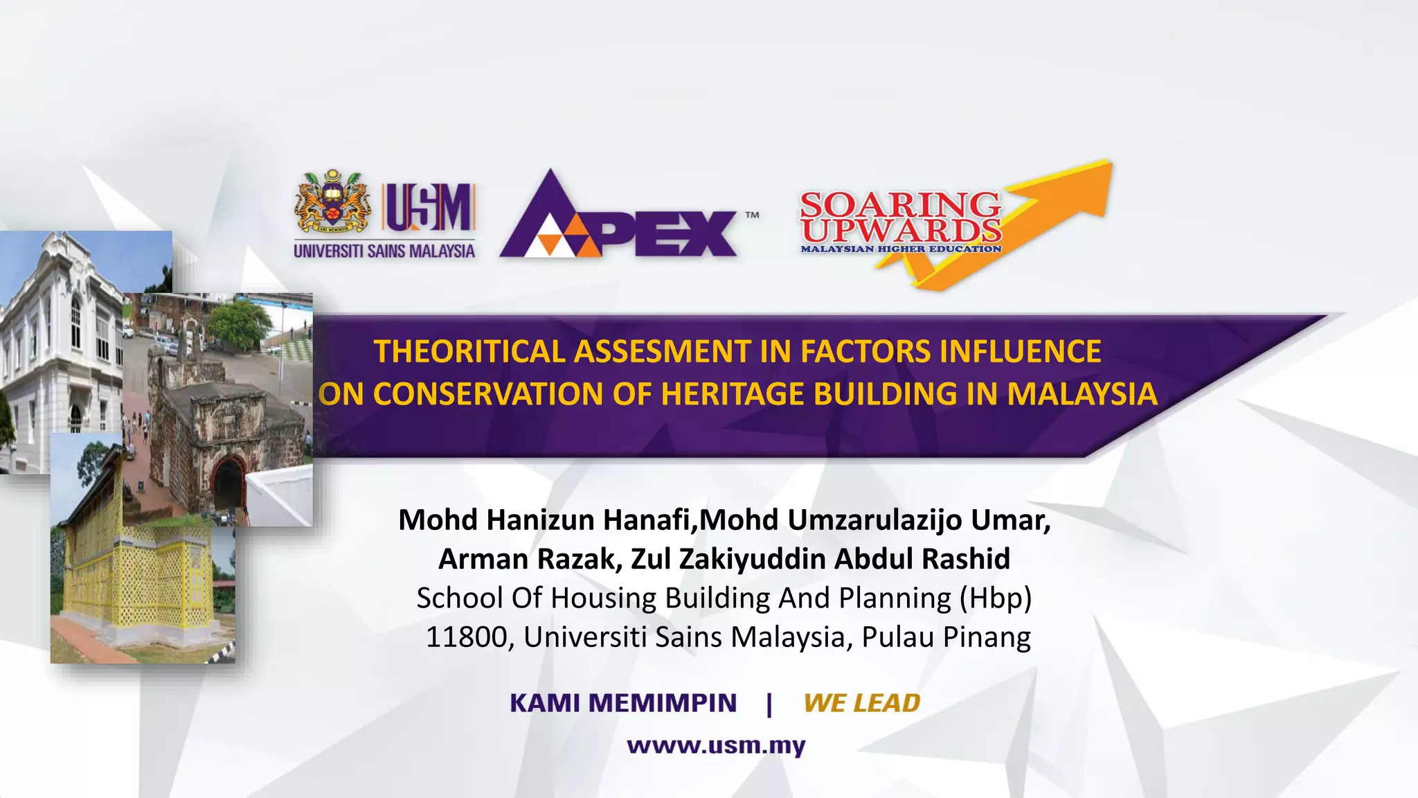 Theoretical assessment of factors influencing heritage buildings ...