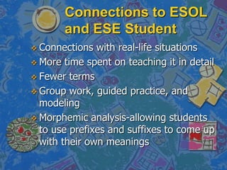 Have students paraphrase terms in their own words so they have a better understanding.