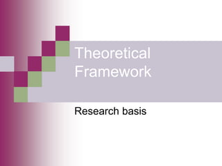 Theoretical
Framework
Research basis
 