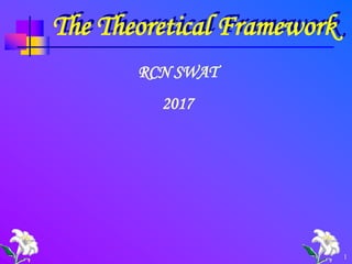 1
The Theoretical Framework
RCN SWAT
2017
 