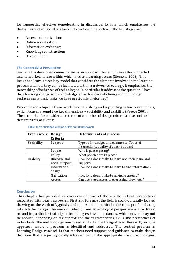 Theoretical underpinnings