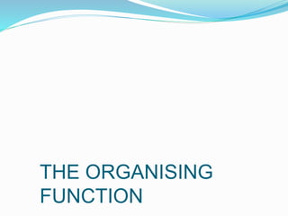 THE ORGANISING
FUNCTION
 