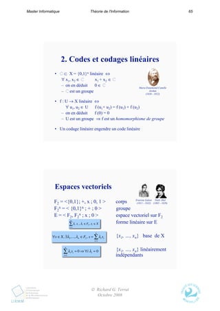 Code Lineaire Théorie de l'information | PDF