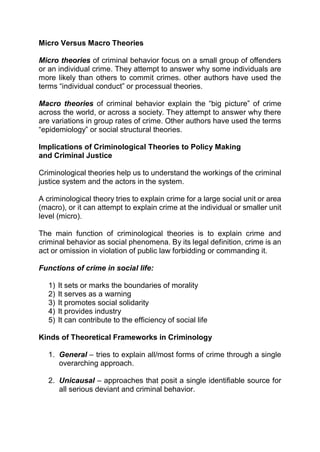 THeories-of-Crime-Causation-Module LEA 02 | PDF