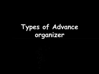 Types of Advance
organizer
 