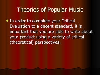 Theories of Popular Music ,[object Object]