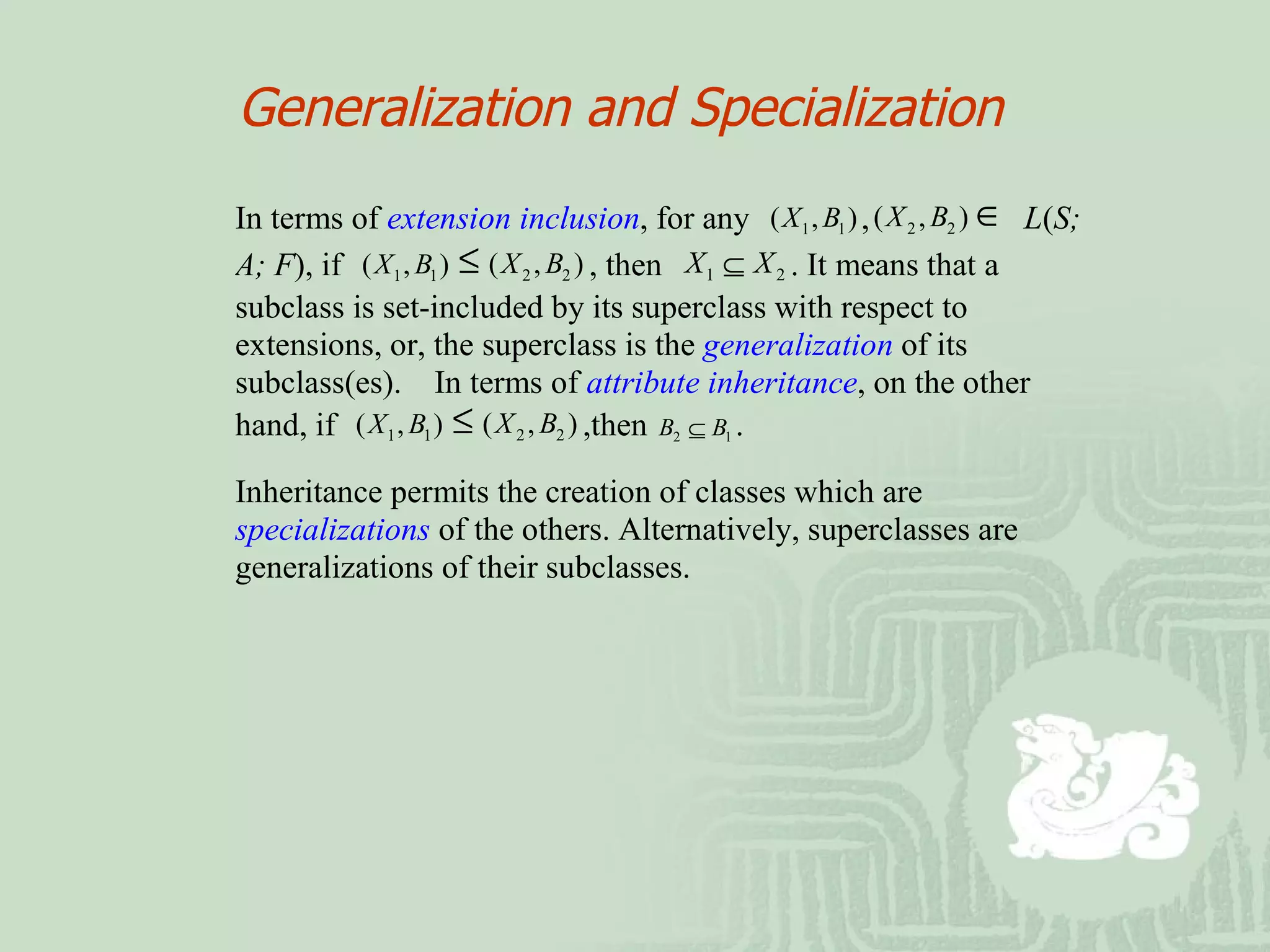 Generalization and Specialization 
