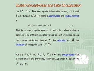 Spatial Concept/Class and Data Encapsulation 