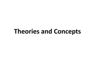 Theories and Concepts
 