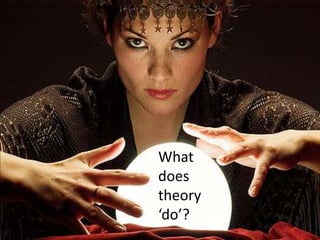 What
does
theory
‘do’?

 