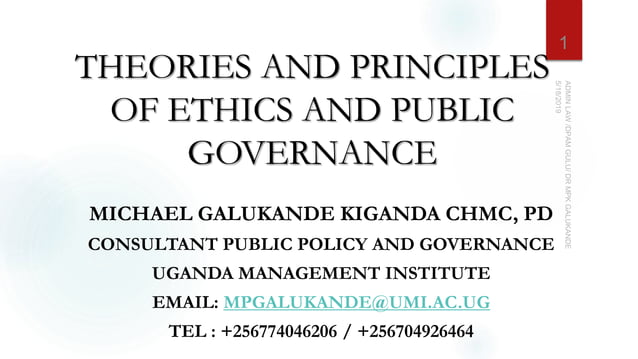 Theories and principles of ethics and public governance copy | PPTX